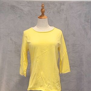 L.L.Bean Yellow Shirt, Elbow Length Sleeves